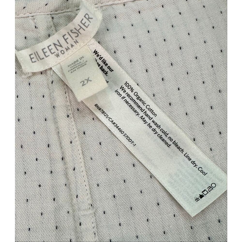 Eileen Fisher Reversible Organic Cotton Cardigan Jacket Stripe/Solid Size 2X - Picture 9 of 12